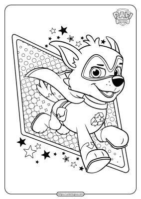 Paw Patrol Rocky Coloring Pages for Boys