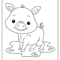 printable baby cute pig coloring pages