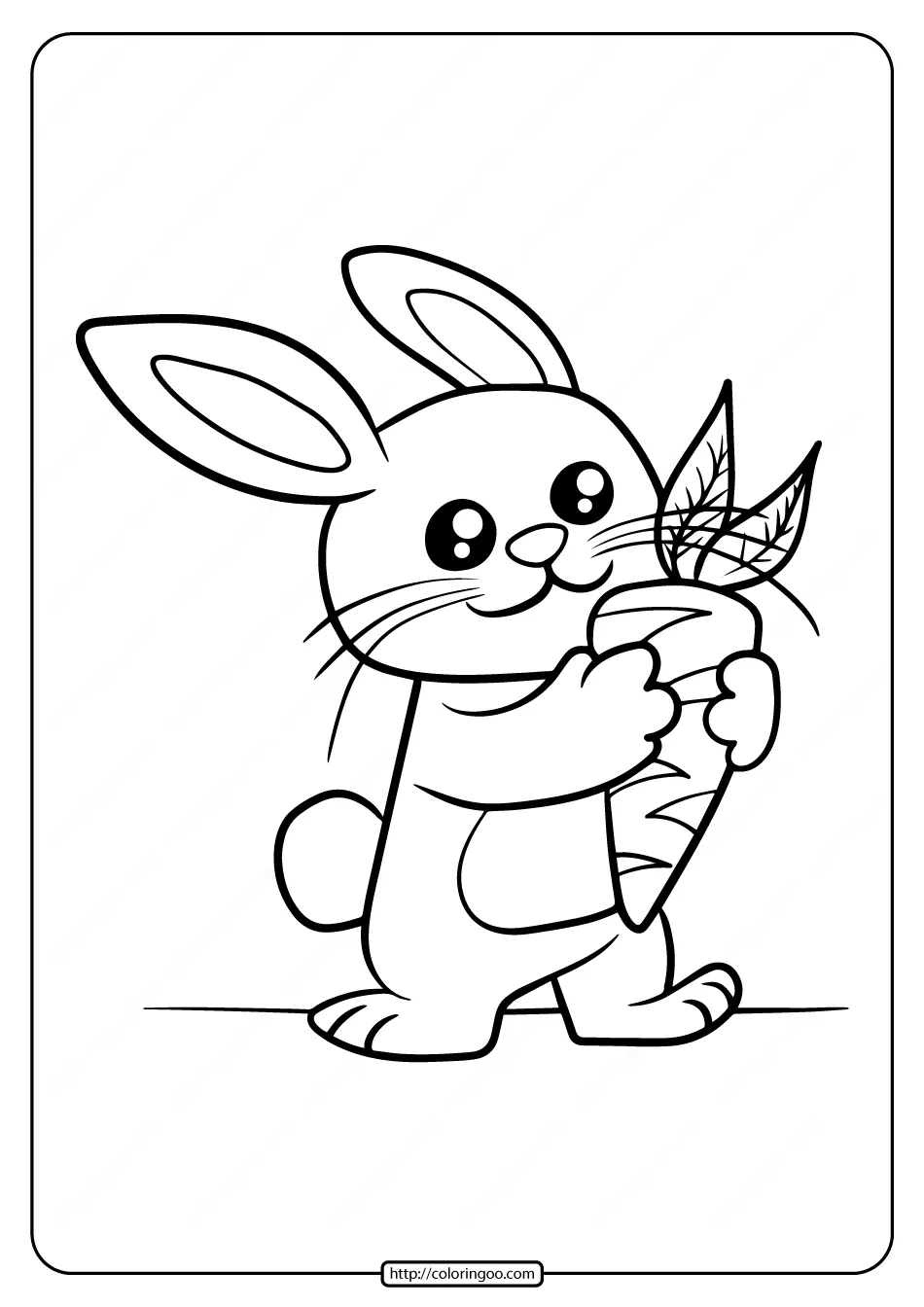 Printable Baby Rabbit Coloring Page Eat Carrot 3 printable baby rabbit coloring page eat carrot
