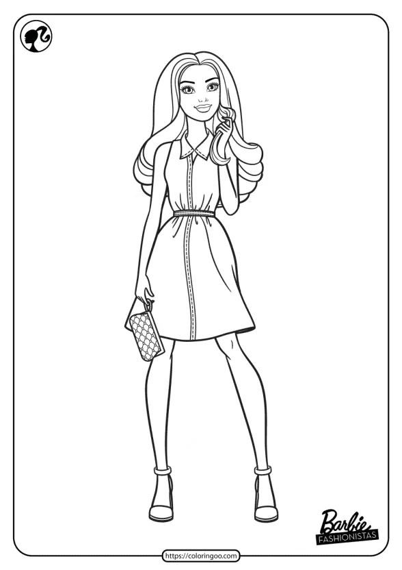 Printable Barbie Fashionistas Pdf Coloring Pages 04 1 printable barbie fashionistas pdf coloring pages 04