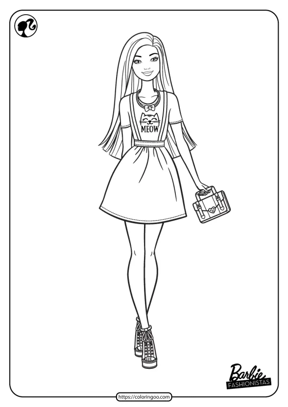 printable barbie fashionistas pdf coloring pages 07
