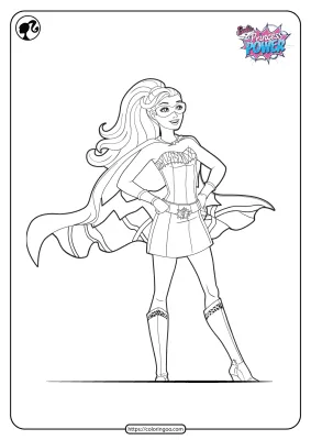 Printable Barbie in Princess Power Coloring Pages