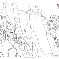 printable barbie in princess power pdf coloring pages