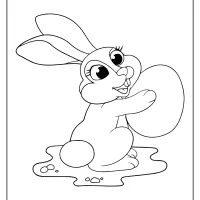printable big easter egg rabbit coloring pages