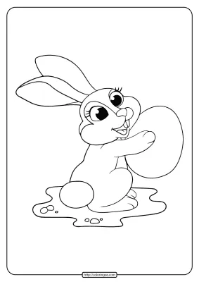 Printable Big Easter Egg Rabbit Coloring Pages