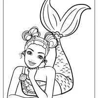 printable cute barbie mermaid coloring pages