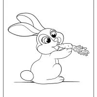printable cute rabbit eat carrot coloring page