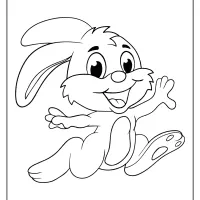 printable cute rabbit jumping coloring page