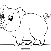 printable easy pig coloring pages for kids