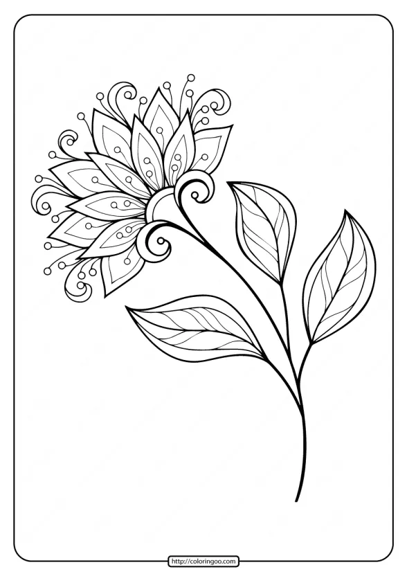 Printable Flower Coloring Pages 1 printable flower coloring pages