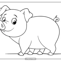 printable funny fat pig coloring pages