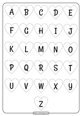 Printable Heart Shaped Alphabet Uppercase Letters