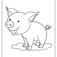 printable laughing pig coloring page for kids