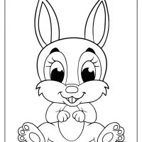 printable little cute rabbit coloring pages