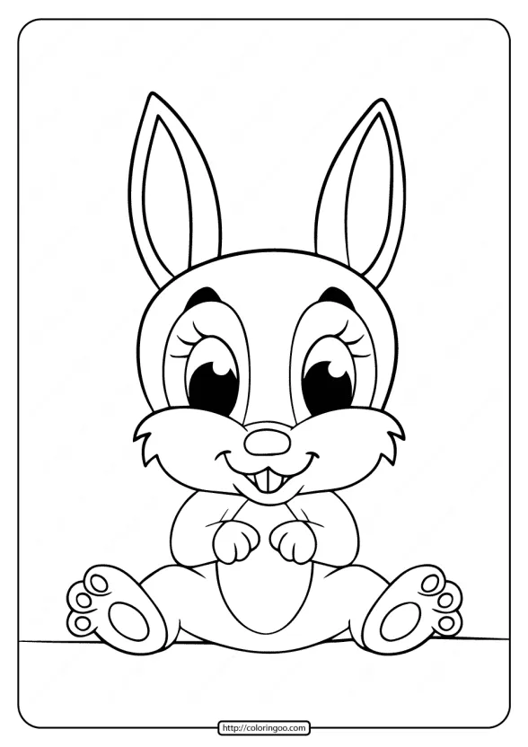 Printable Little Cute Rabbit Coloring Pages 1 printable little cute rabbit coloring pages