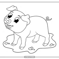 printable little pig smile coloring pages