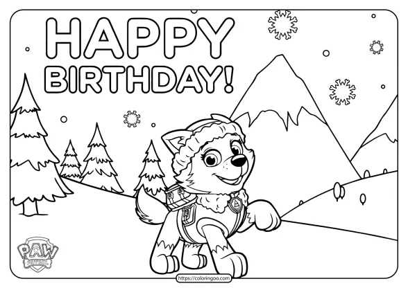 Printable Paw Patrol Happy Birthday Coloring Pages 1 printable paw patrol happy birthday coloring pages