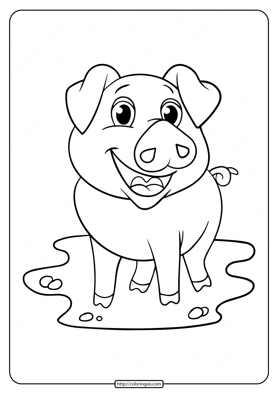 Printable Pig Coloring Pages Free for Kids 2 printable pig coloring pages free for kids