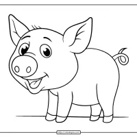 printable pig pdf coloring pages for kids