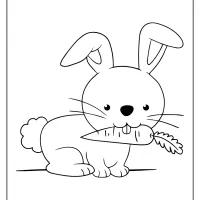 printable rabbit eat carrot coloring pages