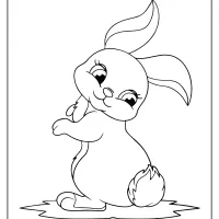 printable rabbit with funny tail coloring page