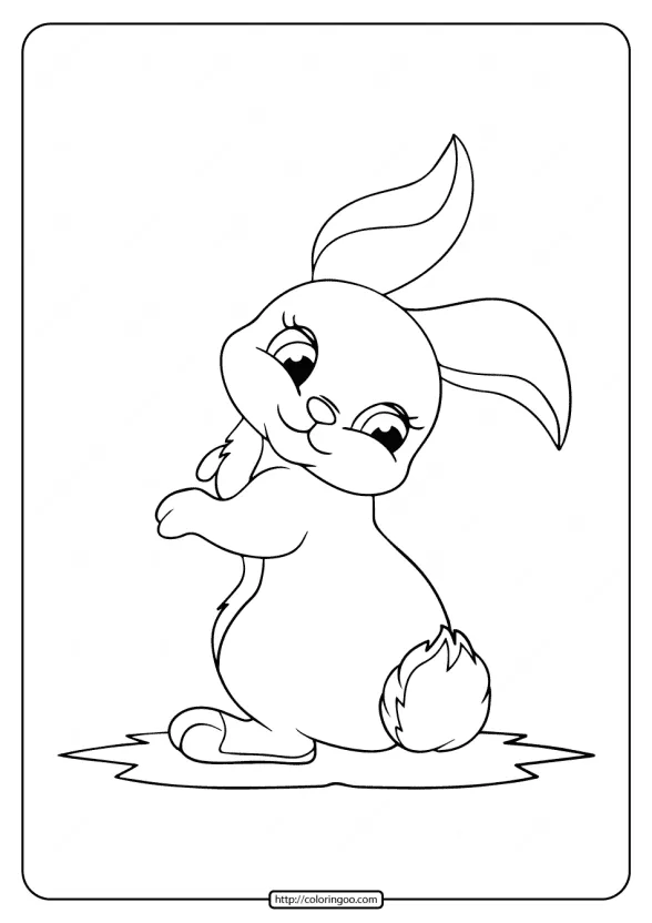 Printable Rabbit With Funny Tail Coloring Page 1 printable rabbit with funny tail coloring page