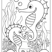 printable sea horses coloring pages