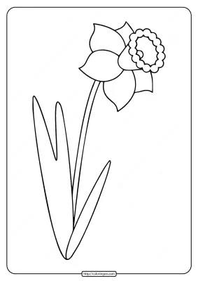 Printable Simple Flower Drawing Coloring Pages