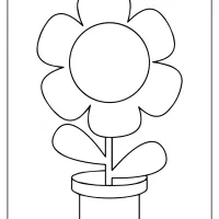printable simple flower in a pot coloring page
