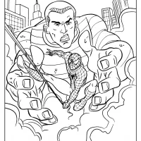 printable spiderman and sandman coloring page