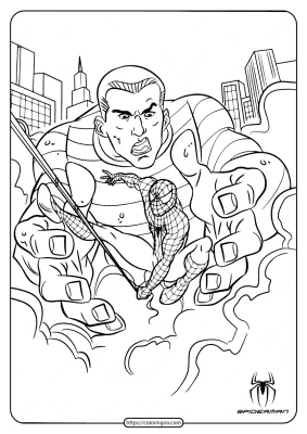 Printable Spiderman and Sandman Coloring Page