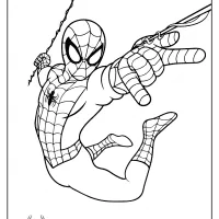 printable spiderman in action coloring page