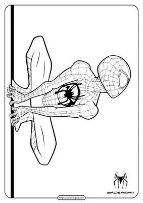 Printable Spiderman On The Wall Coloring Page