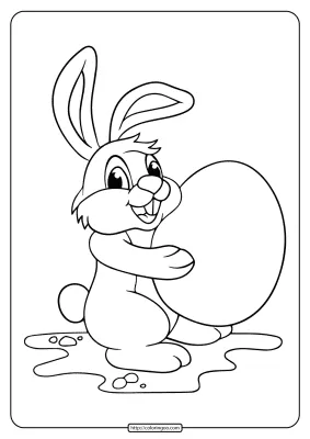 Rabbit Bring Easter Egg Pdf Coloring Pages