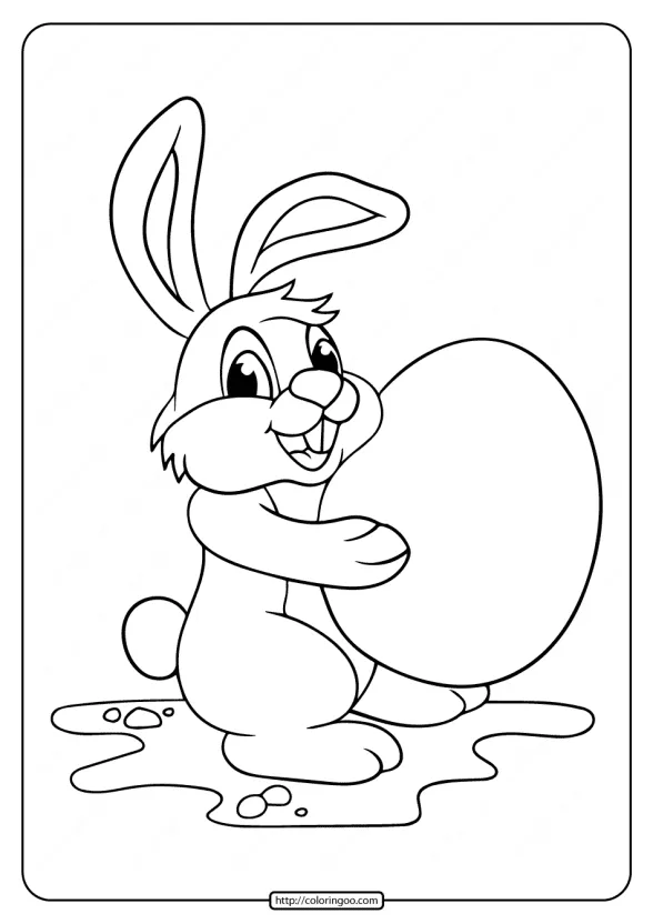 rabbit bring easter egg pdf coloring pages