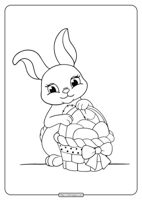Rabbit Easter Egg Bracket Coloring Pages