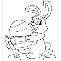 rabbit with big easter egg coloring page