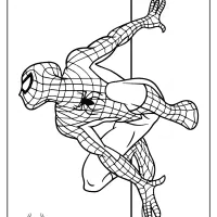 spiderman climbing wall coloring page