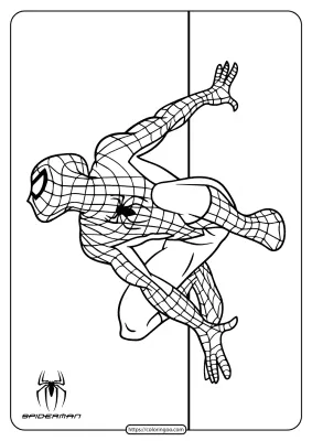 Spiderman Climbing Wall Coloring Page