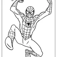 spiderman coloring pages hanging from web
