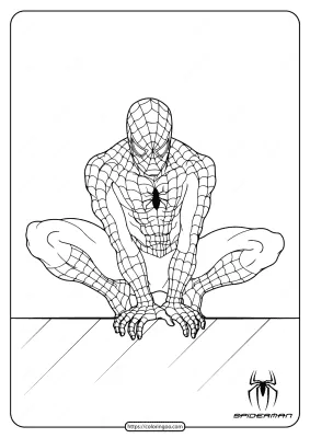 Spiderman In The Wall Of Edge Coloring Page