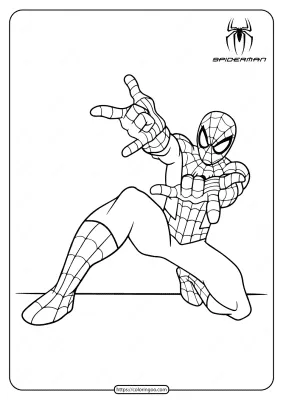 Spiderman Web Shooting Hand Coloring Pages