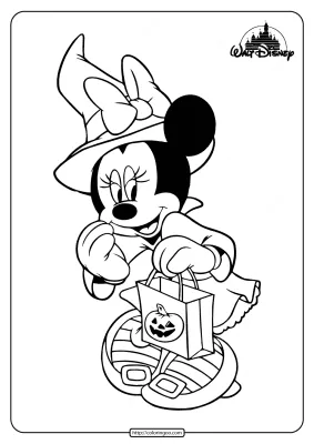 Cute Minnie Mouse Halloween Coloring Pages