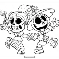 cute skeletons coloring pages