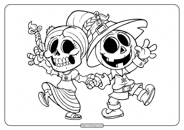 Cute Skeletons Coloring Pages 1 cute skeletons coloring pages