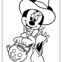disney minnie halloween coloring pages