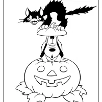 disney pluto halloween coloring pages