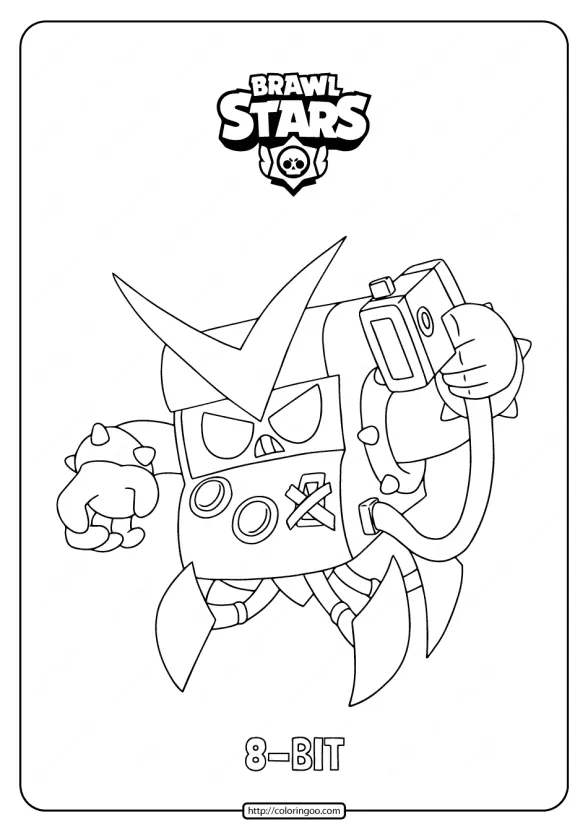 Free Printable Brawl Stars 8-BIT Coloring Pages 1 free printable brawl stars 8 bit coloring pages