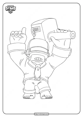 Printable Brawl Stars DJ Frank Coloring Pages