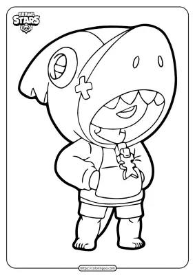 Free Printable Brawl Stars Leon Shark Coloring Pages